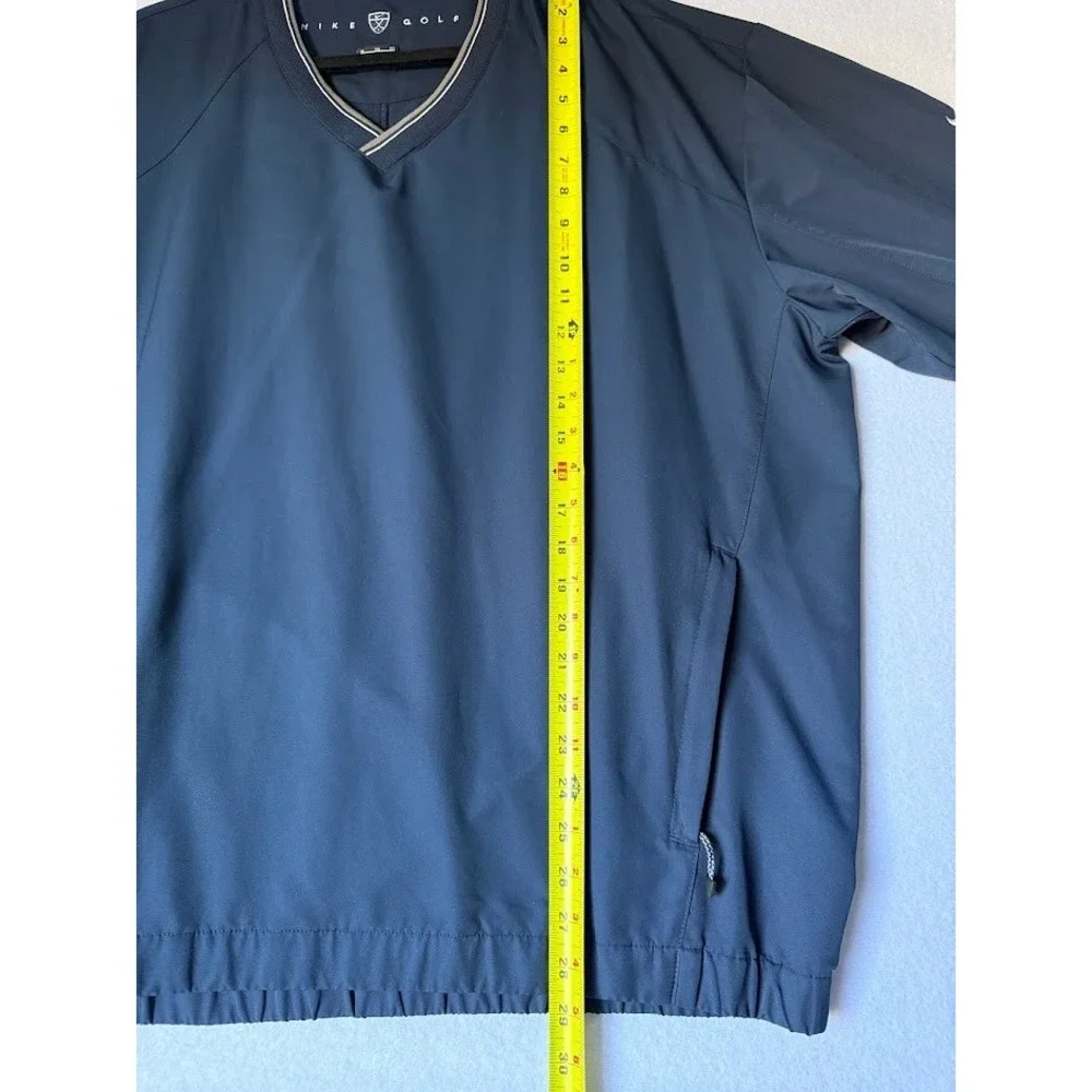 Nike Golf Windbreaker Pullover Men XL Blue V Neck Lightweight Zip Pockets Casual